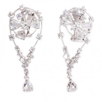 Stefan Hafner Butterfly Diamond 18K White Gold Earrings