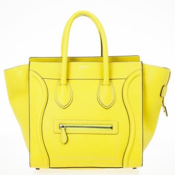 Celine Yellow Citron Mini Luggage Bag