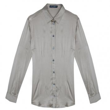 Dolce and Gabbana Champagne Silk Shirt M