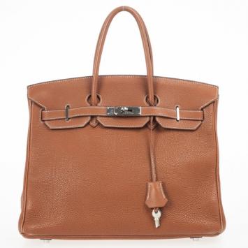 Hermes Brown Togo Birkin With Silver Hardware 35 CM