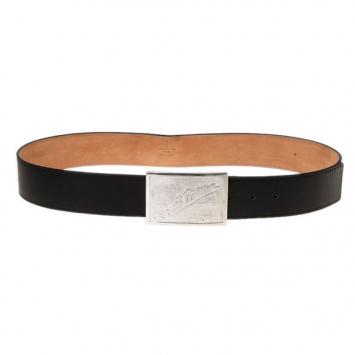 Pre Owned Louis Vuitton Black Jeans Calf Leather Belt 95CM