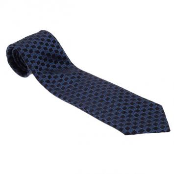 Pre Owned Louis Vuitton Blue Patterned Silk Tie
