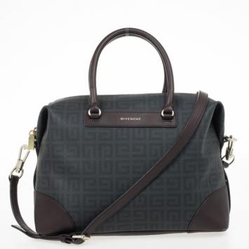 Givenchy Monogram Leather Trim Boston Bag