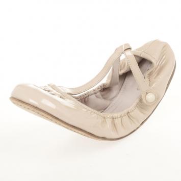 Miu Miu T Strap Nude Patent Leather Ballet Flats Size 39