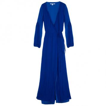 Diane Von Furstenberg Blue 'Catroux' Chiffon Maxi Dress M