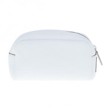 Dolce and Gabbana White Pebbled Leather Cosmetics Case