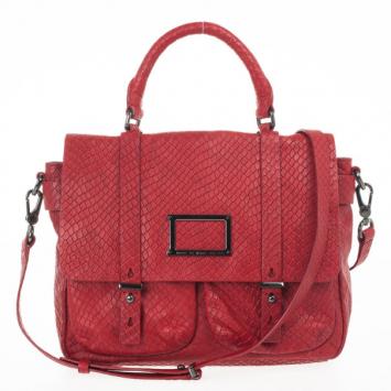 Marc by Marc Red Werdie Snake-Effect Leather Messenger Bag