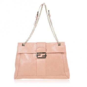 Fendi Beige Maxi Borsa Vitello Baguette Shoulder Bag