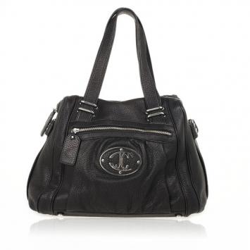 Just Cavalli Black Leather Shoulder Bag 