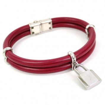 Louis Vuitton Dark Red Epi Keep It Twice Bracelet 19CM