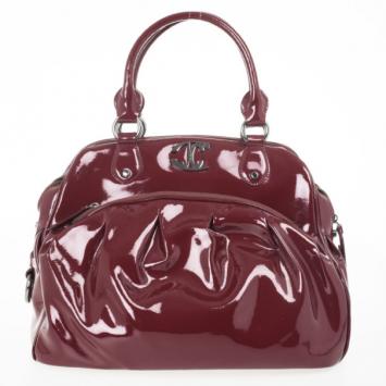 Just Cavalli Burgundy Patent Leather Hobo