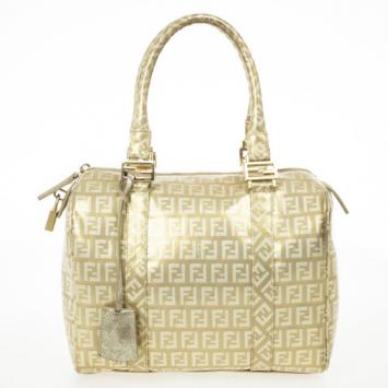 Fendi 'Forever' Gold Zucca Boston Bag