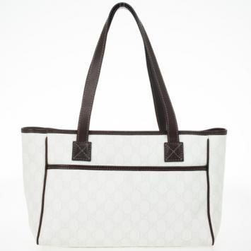 Gucci White Nice GG Supreme Canvas Tote Bag