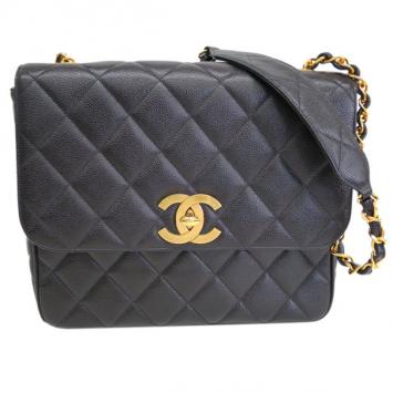 Chanel Black Caviar Mini Single Flap Shoulder Bag