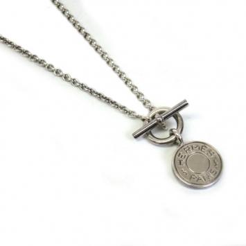Hermes Mini Clou de Selle Necklace in Silver with Clou De Selle Pendant