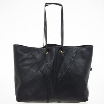 Yves Saint Laurent Black/Bronze Leather Reversible Neo Double Tote Bag