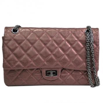 Chanel Metallic Lambskin 2.55 Double Flap Shoulder Bag