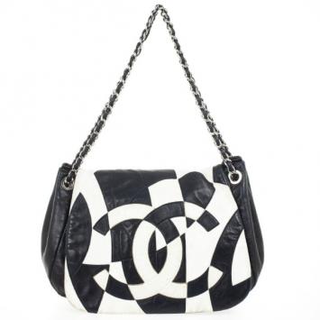 Chanel Black and White Patchwork Soft Flap Bag