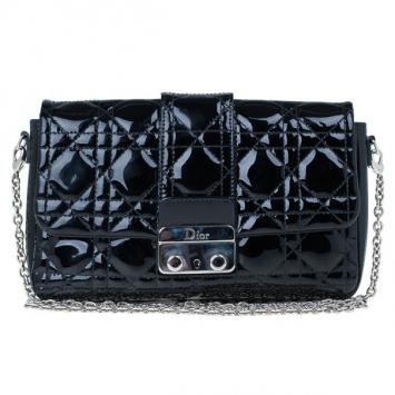 Dior Black Patent Leather Miss Dior Promenade Pouch
