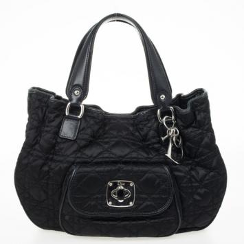 Christian Dior Quilted Satin Cannage Charming Small Tote
