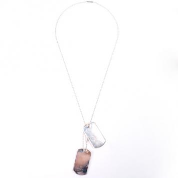 Gucci Silver Two Pendant Tag Necklace
