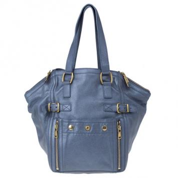 Saint Laurent Paris Grey Leather Small Downtown Tote