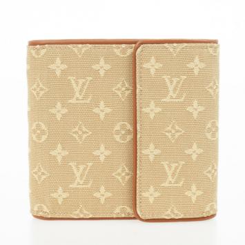 Louis Vuitton Khaki Monogram Mini Lin Compact Wallet