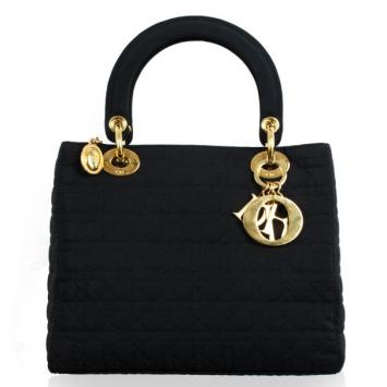 Christian Dior Black Microfiber Lady Dior
