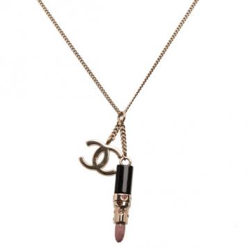 Chanel CC Lipstick Charm Necklace