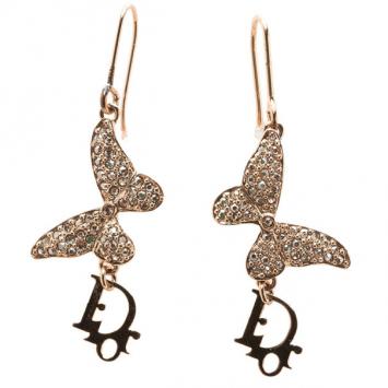 Dior Butterfly Crystal Earrings