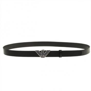 Emporio Armani Black Leather One Size Belt