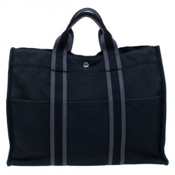 Hermes Black Herline Tote MM