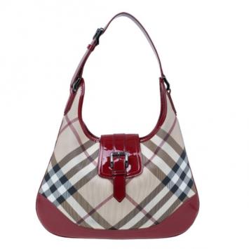 Burberry Nova Check Canvas Brooke Hobo