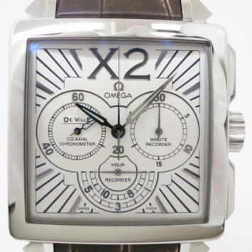 Pre Owned Omega De Ville SS Leather Chronograph Mens Wristwatch 38 MM