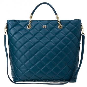 Dolce and Gabbana Green Leather Quilted Tote