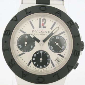 Pre Owned Bvlgari Diagono Aluminium Rubber Chronograph Mens Wristwatch 38 MM