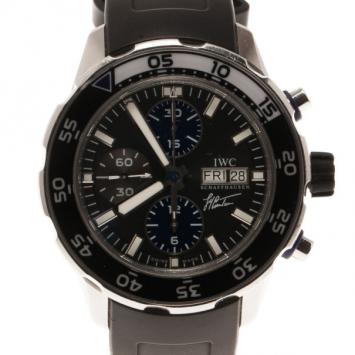 Pre Owned IWC Black Stainless Steel Limited Edition Aquatimer Men's Wristwatch 46MM