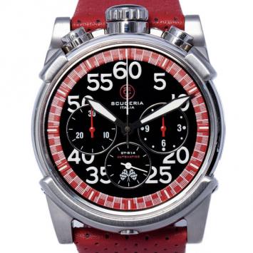Pre Owned CT Scuderia Black and Red Stainless Steel CS20104 Men's Watch 46MM