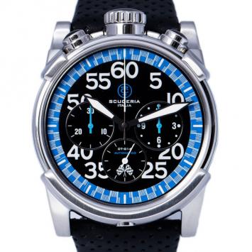 Pre Owned CT Scuderia Black and Blue Stainless Steel CS10507B Men's Wristwatch 46MM