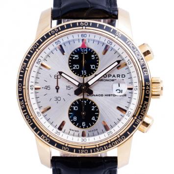 Pre Owned Chopard White 18K Rose Gold Grand Prix de Monaco Historique Men's Wristwatch 42.5MM