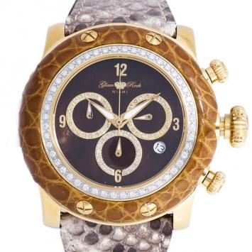 Glam Rock Black Gold-Plated Steel Miami GR11141D Women's Wristwatch 46MM