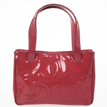 Chanel Patent Leather Pink Logos Tote