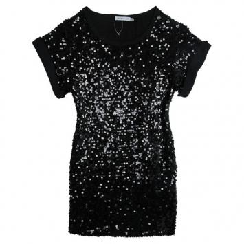 See by Chloe Black Sequin Dress S