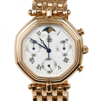 Rama Swiss Watch Moonphase SS Gold-Plated Choronograph Moon Phase Unisex Watch 34 MM