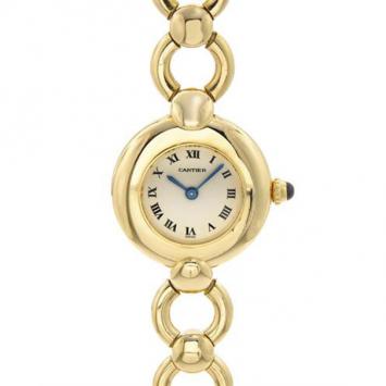 Cartier Chain 18K Yellow Gold Womens Wristwatch 22 MM