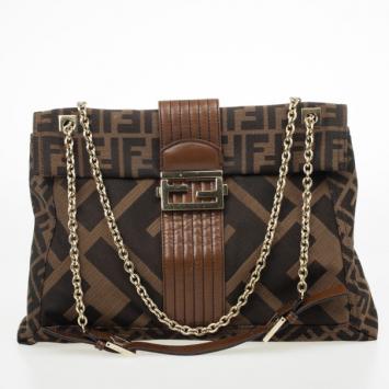 Fendi Maxi Borsa Zucca Baguette Shoulder Bag
