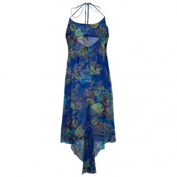 Dolce and Gabbana Floral Blue Halterneck Dress M