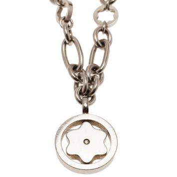 Montblanc Star Signet Diamond Silver Necklace