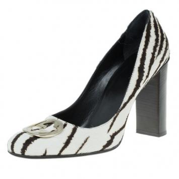 Gucci Zebra Pony Hair GG Pumps Size 38.5