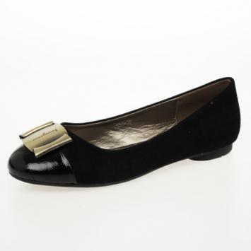 Salvatore Ferragamo Black Suede Sun Ballet Flats Size 39